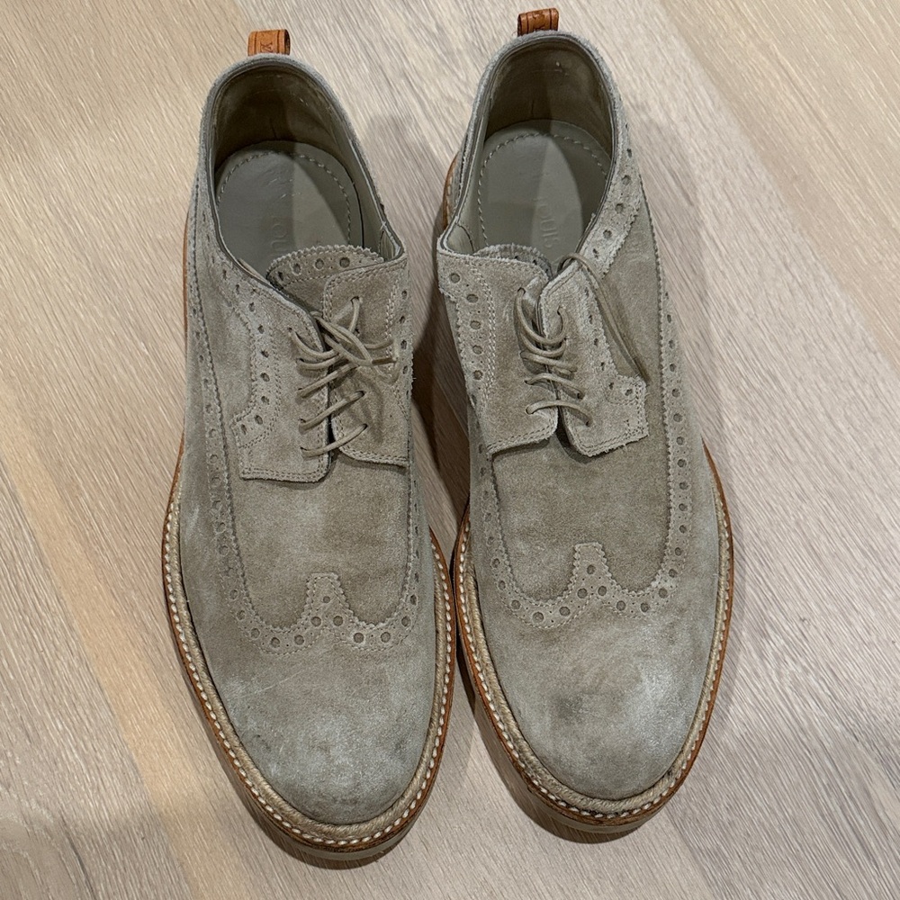 Louis Vuitton Men's Suede Oxford Shoes - Gray